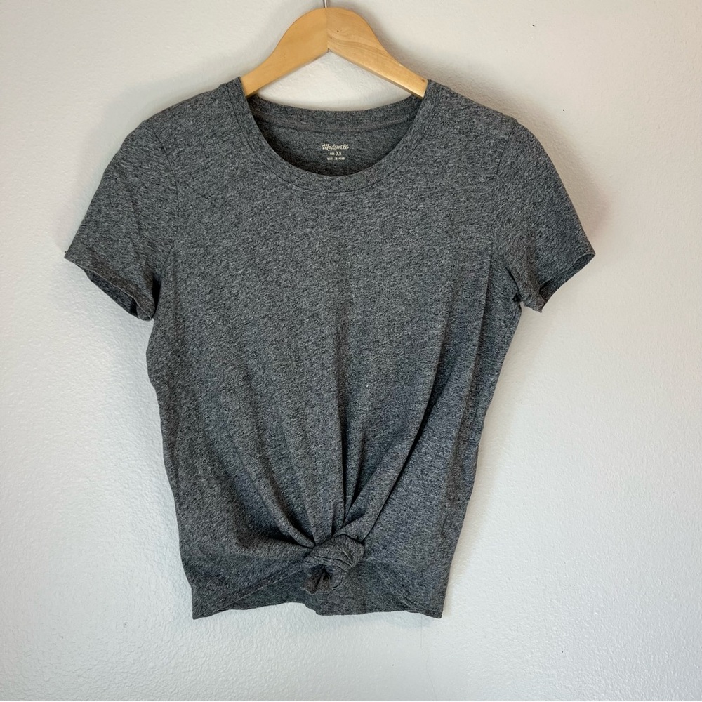 Madewell Knot Front Tee T-Shirt Gray